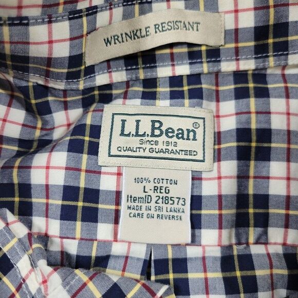 LL Bean Shirt Mens Large Plaid Button Down Long Sleeve Preppy Casual - Picture 3 of 7